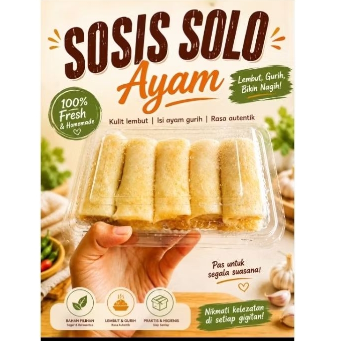 SOSIS SOLO FROZEN/SOSIS SOLO ISI AYAM/CEMILAN HOME MADE