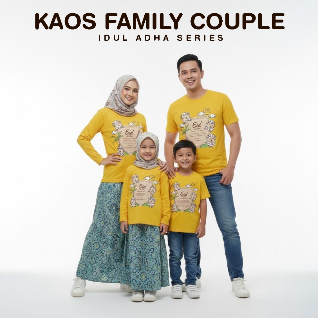 Kaos Seragaman Keluarga Idul Adha Warna Mustard Anak Dewasa