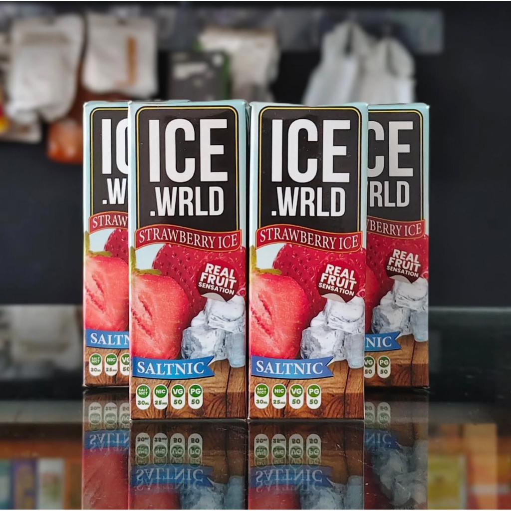 Liquid ICE WRLD Strawberry Ice Salt Nic 30ML by Sarang x Mildos [ VAPEKU88 ]