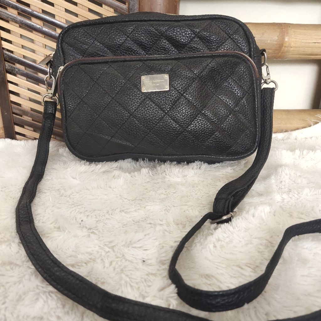 PL tas selempang wanita kulit wps hitam