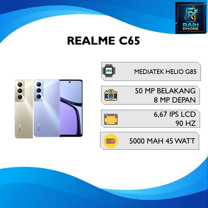 REALME C65 RAM 8GB ROM 128GB MEDIATEK HELIO G85