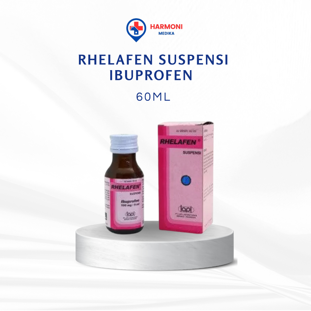 Rhelafen Ibuprofen 100mg/5ml Suspensi  Untuk Menurunkan Demam dan Meringankan Nyeri Pada Anak