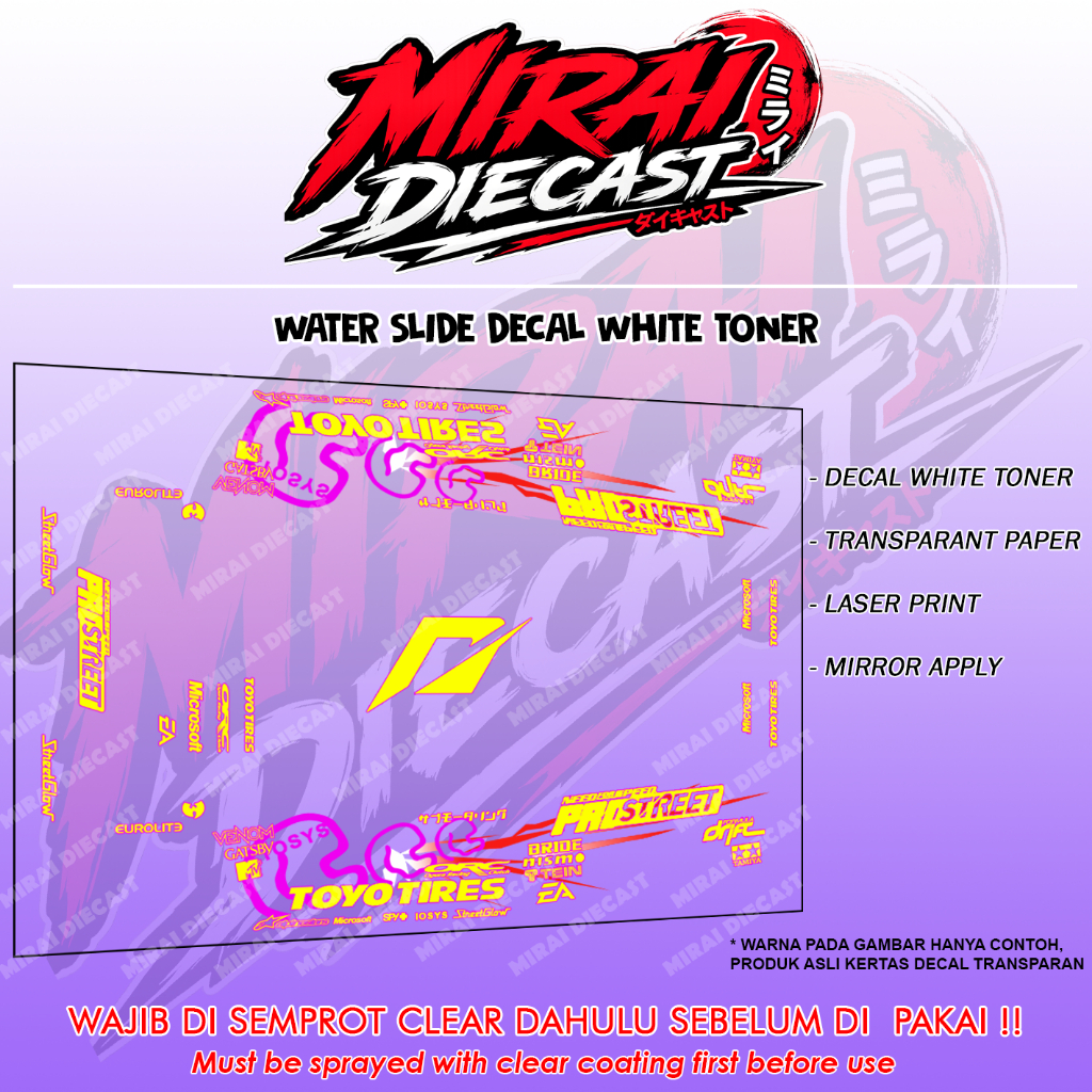 Decal hot wheels need for speed pro street racing [white toner]