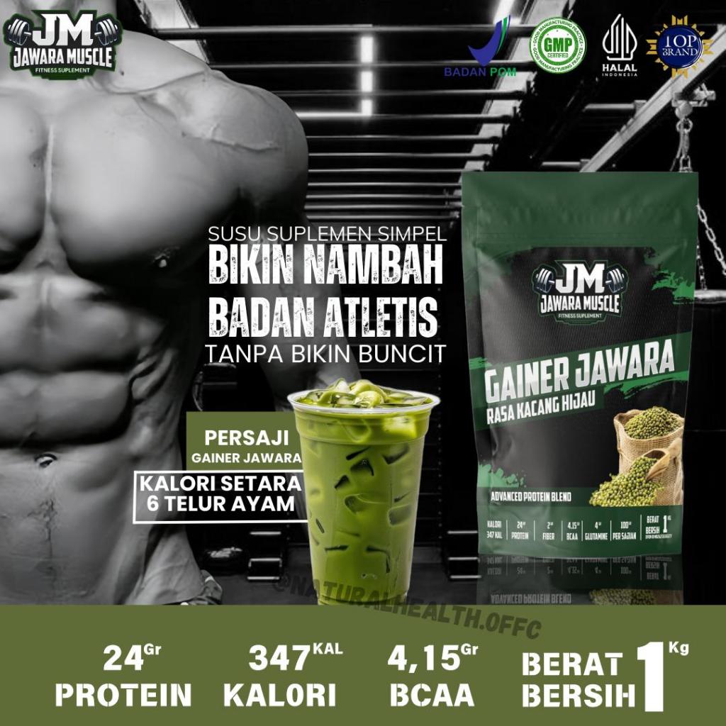 [HEMAT50%] Gainer Jawara – susu protein bulking dari bubuk kacang hijau murni, bantu menambah berat 