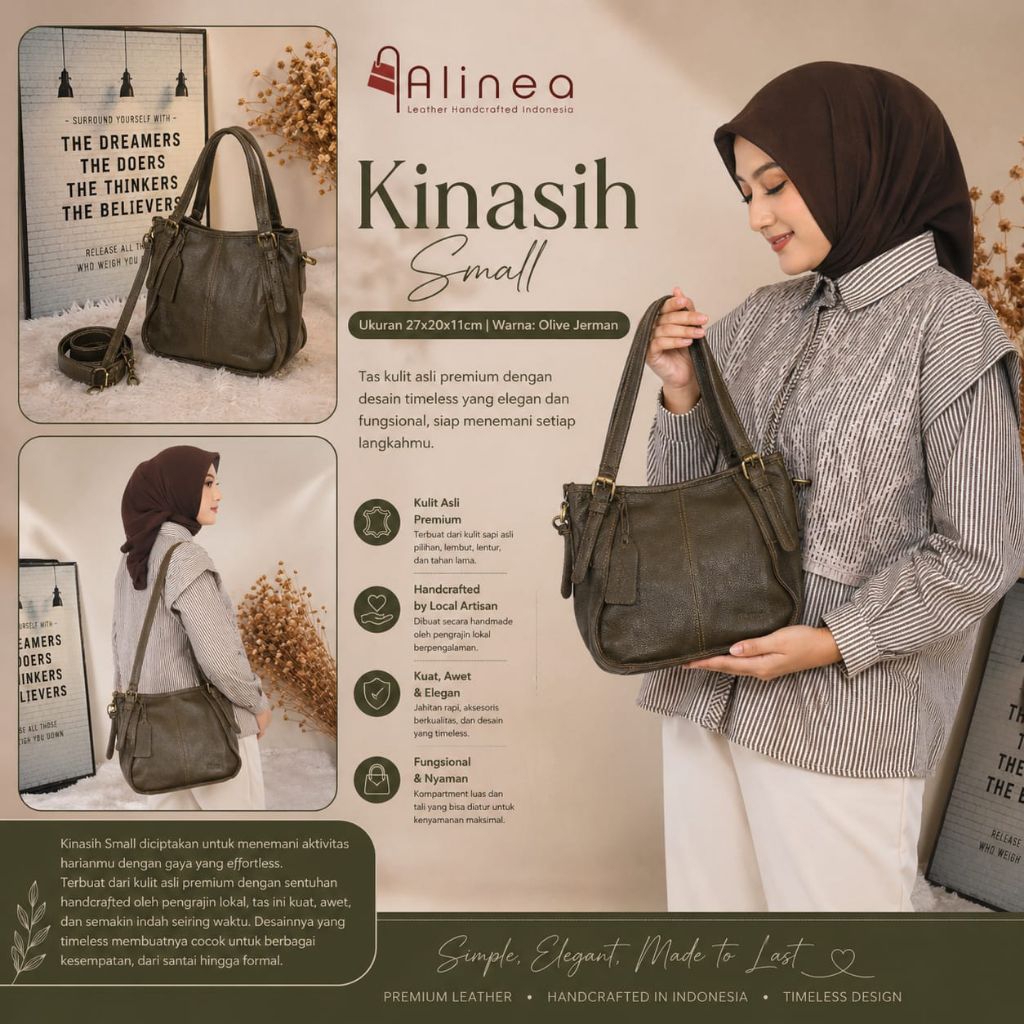 Tas kulit asli premium Kinasih Small AlineaLeather