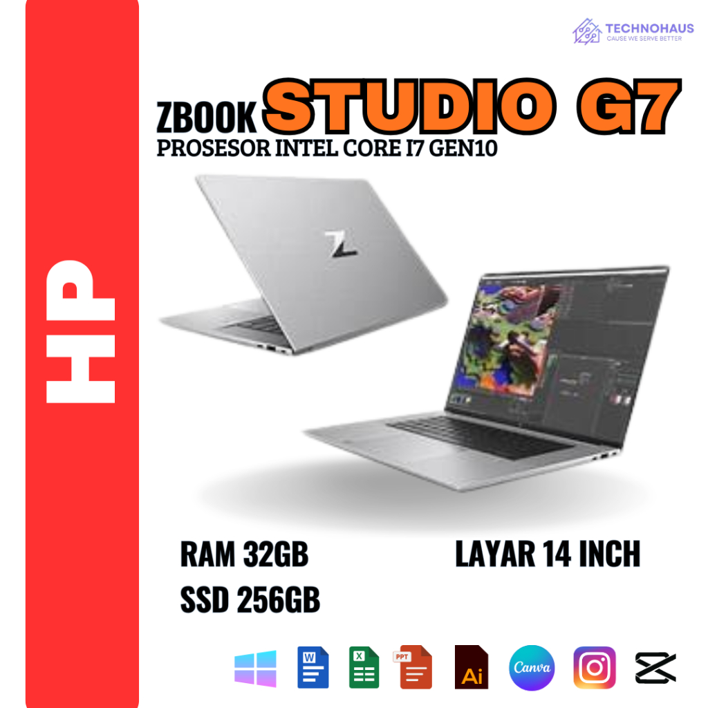 Laptop HP ZBook Studio G7 Intel Core i7 Gen10 Ram 32Gb SSd 256GB Murah Bergaransi