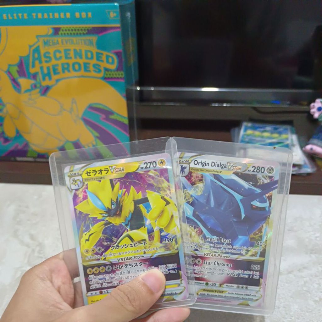 KARTU POKEMON ORIGIN DIALGA V STAR (RRR) & ZERAORA V STAR (RRR)