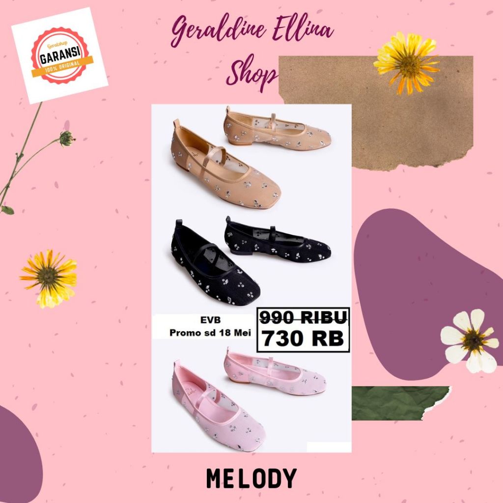 Sepatu flat shoes wanita EVB SALE original 100% seri MELODY