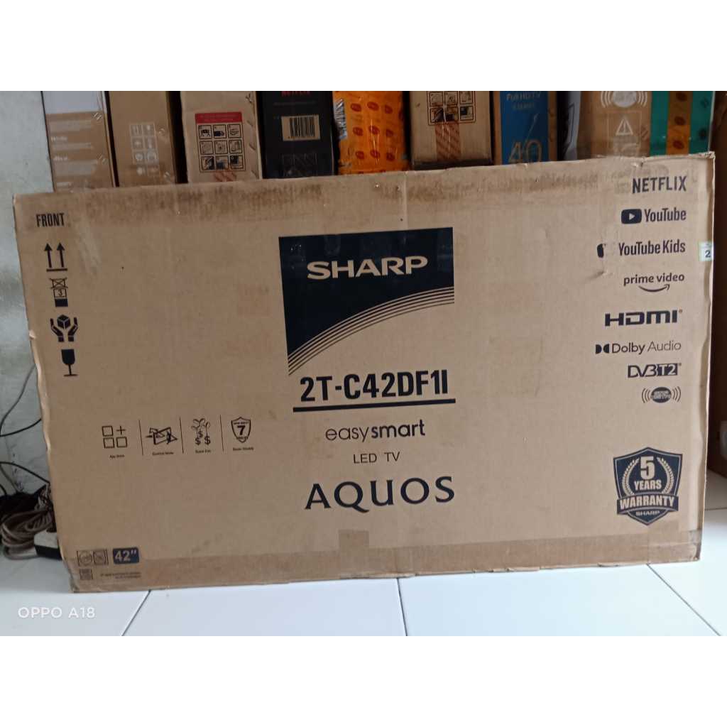 (free packing kayu) NEW SMART TV LED SHARP 42 INC 2T-C42DF1I NETFLIX YOUTUBE SUDAH DIGITAL SIAP PAKA