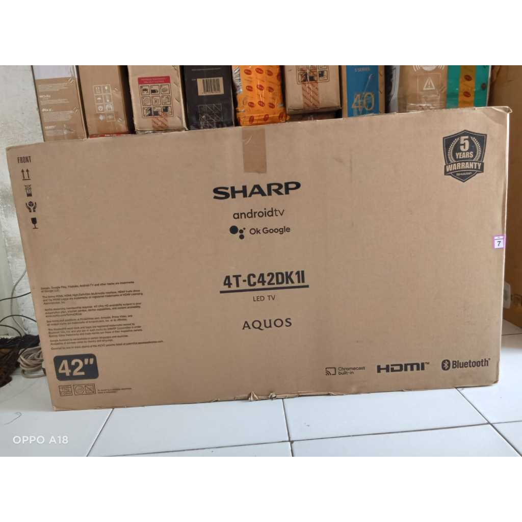 (free packing kayu) NEW ANDROID TV LED SHARP 42 INC SUDAH 4K 4T-C42DK1I NETFLIX YOUTUBE BLUETOOTH (6
