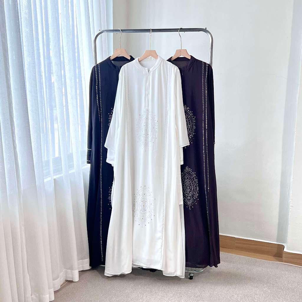 CHIMARA | 283-467 | Dress Abaya Turkey Wanita Terbaru Payet Ceruti Outfit Muslimah Lebaran Idul Adha
