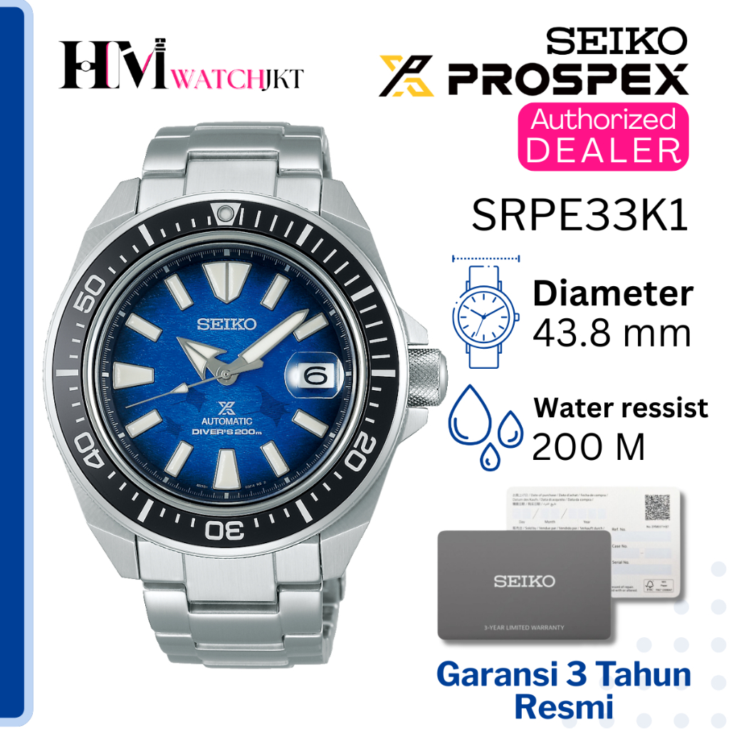 SEIKO PROSPEX SRPE33K1 Save The Ocean Jam Tangan Pria Original Analog Automatic Diver Antiair