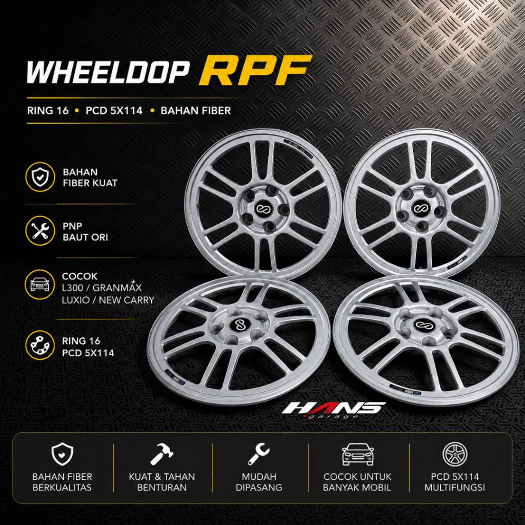 wheeldop model rpf ring 16 pnp l300 new cary granmax luxio dll bisa dipasang di velg kaleng ring 13-