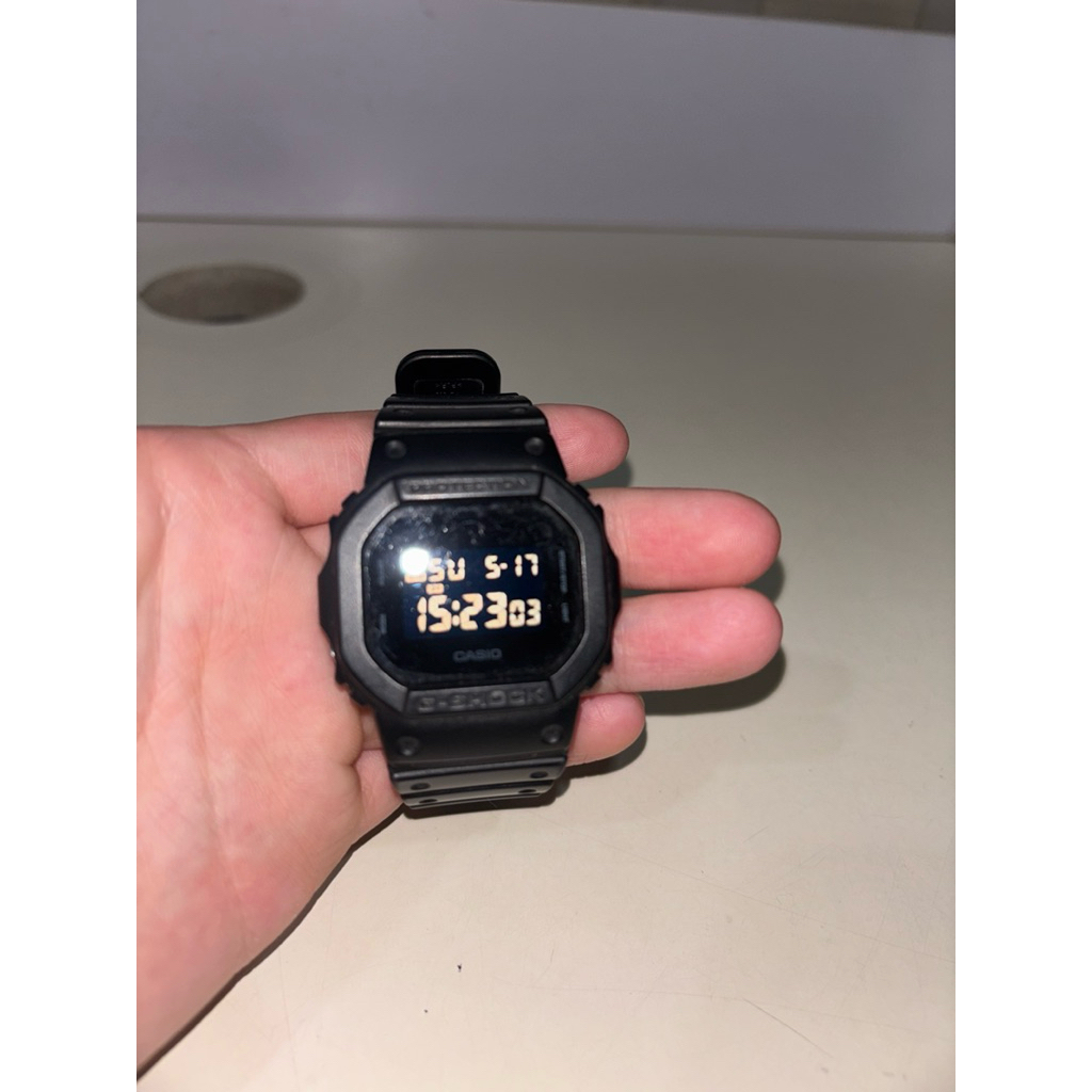 G Shock DW-5600 Black on Black Second Original