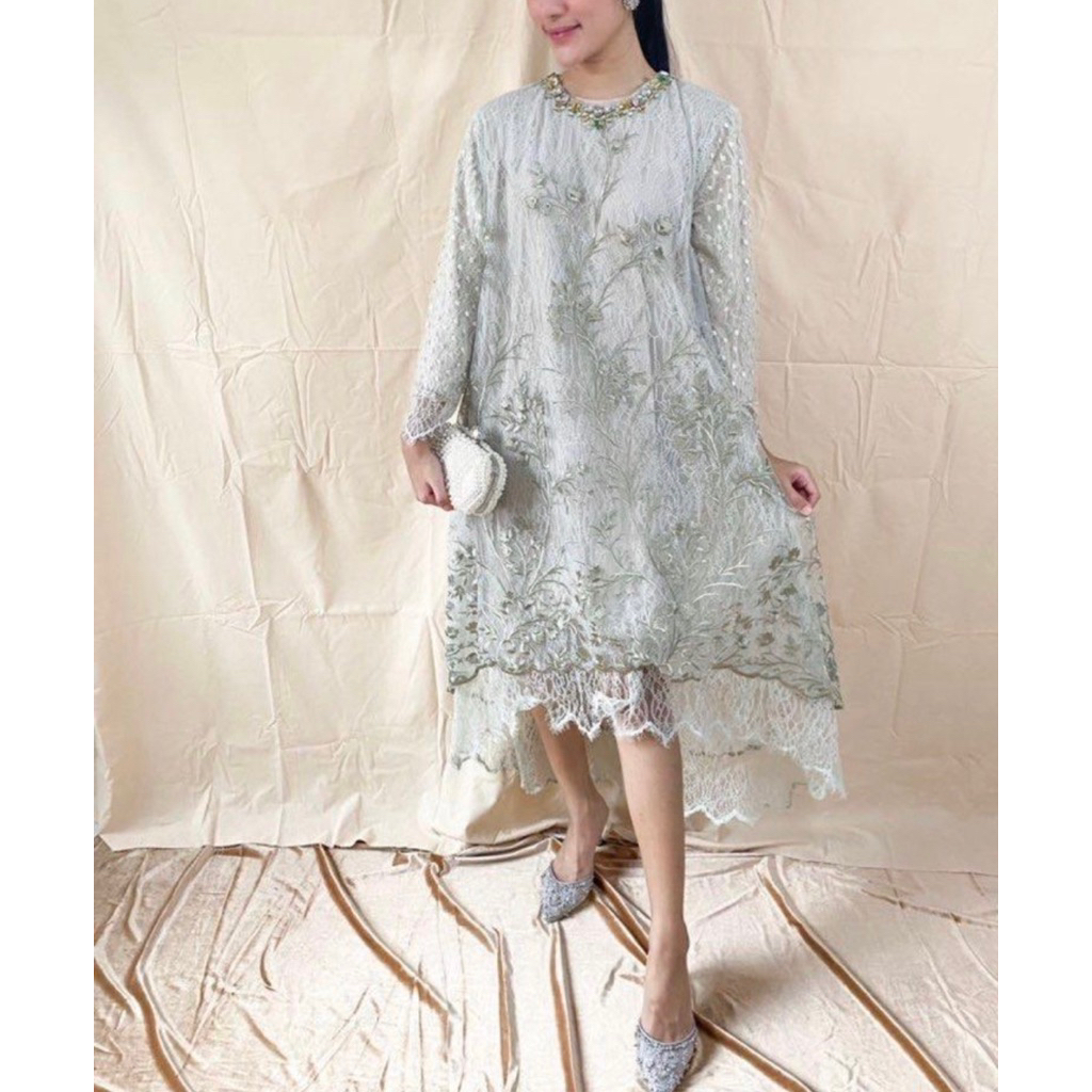 Dress/Baju Lebaran warna sage green
