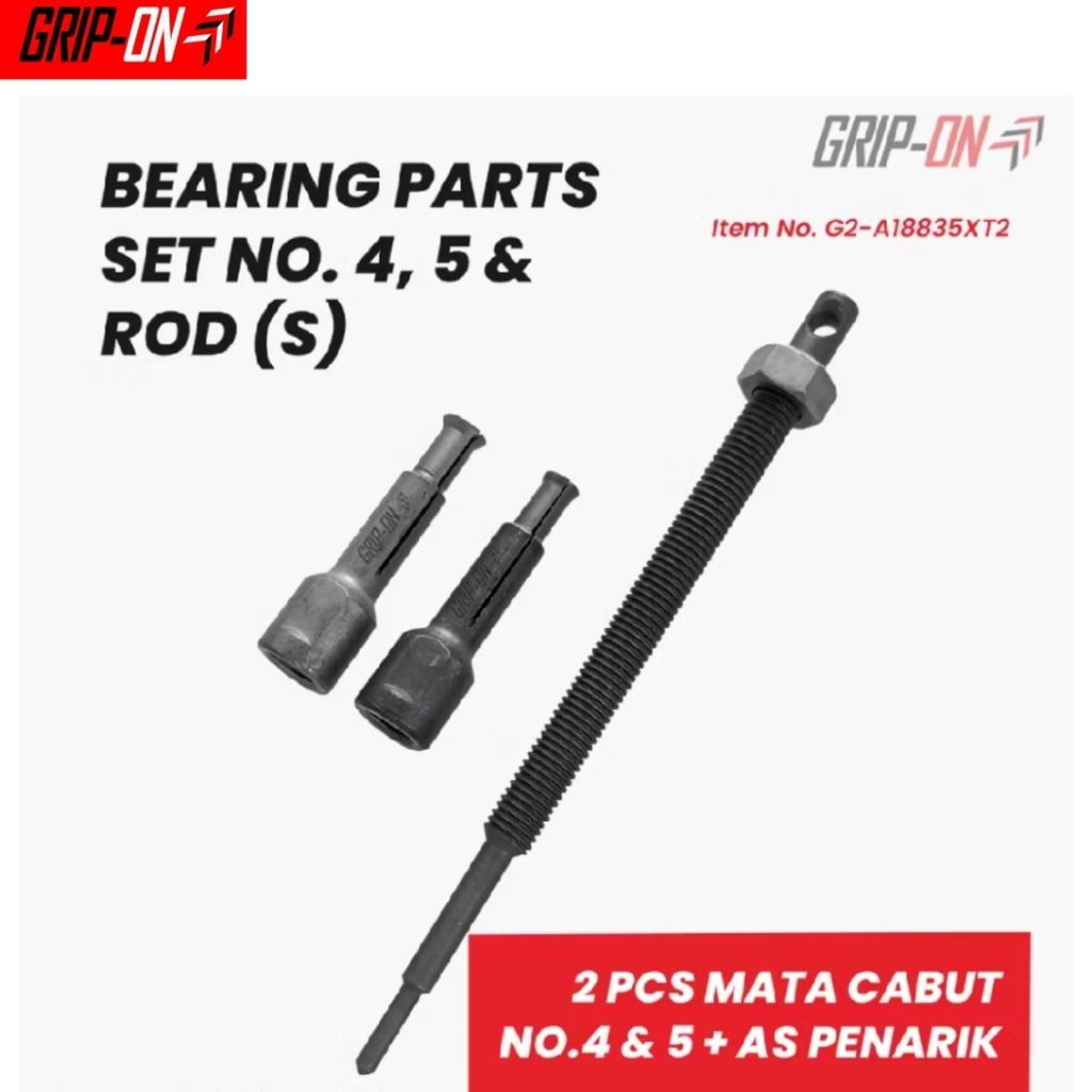 Grip On 2pcs Mata Cabut Bearing ukuran 4 dan 5 + As Penarik