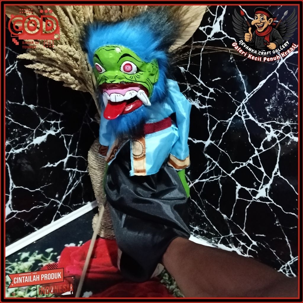 Wayang Golek Buta Ngelel Bisa Mangguk & Julurkan Lidah – Tinggi ±55cm Kualitas Medium Handmade
