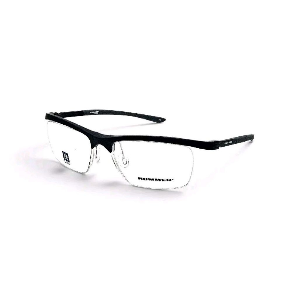 Frame Kacamata Sporty Hummer H782 Hitam Doff Abu Half Frame Original Bahan Plastik Size 56