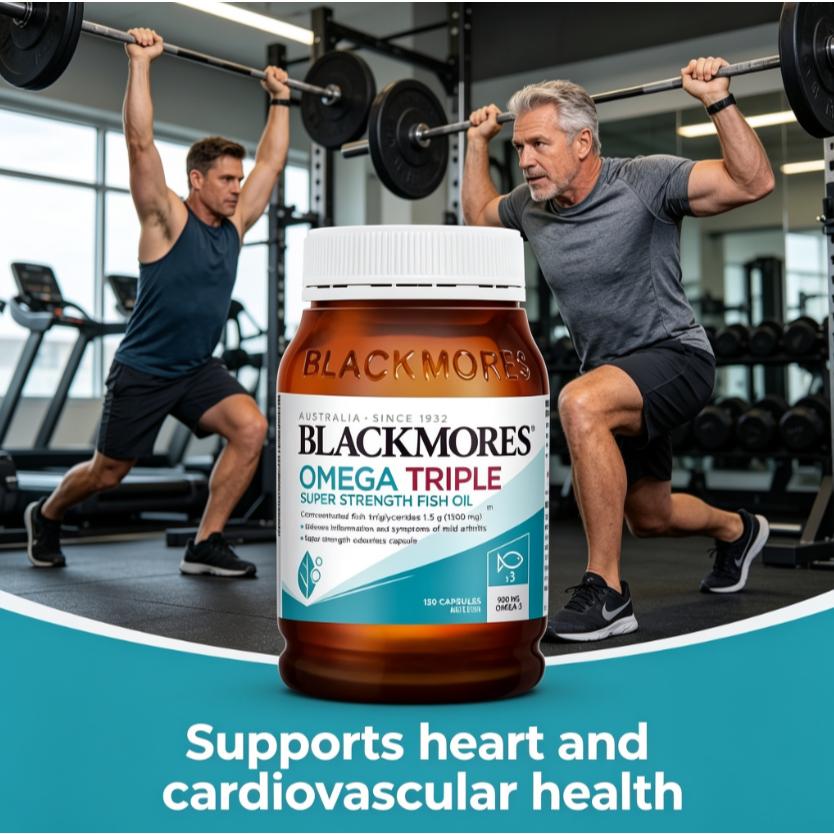100% Authentic/Blackmores Omega Triple Super Strength Fish Oil 150 Capsules Odourless Formula No Fis