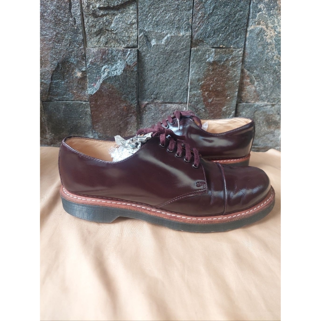 Derby Dr. Martens Leigh Cap Toe Burgundy Dress Shoes