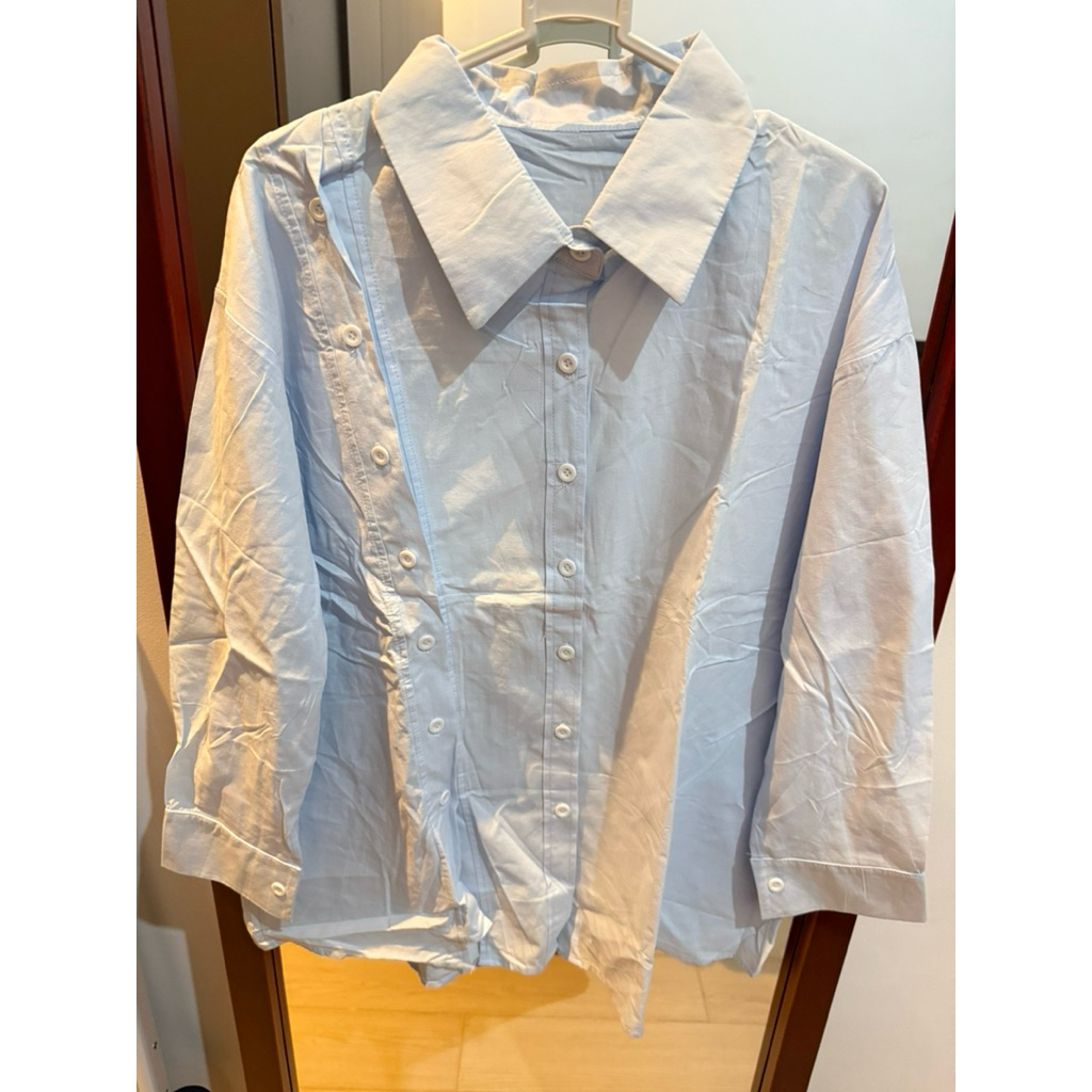 kemeja polos sky blue