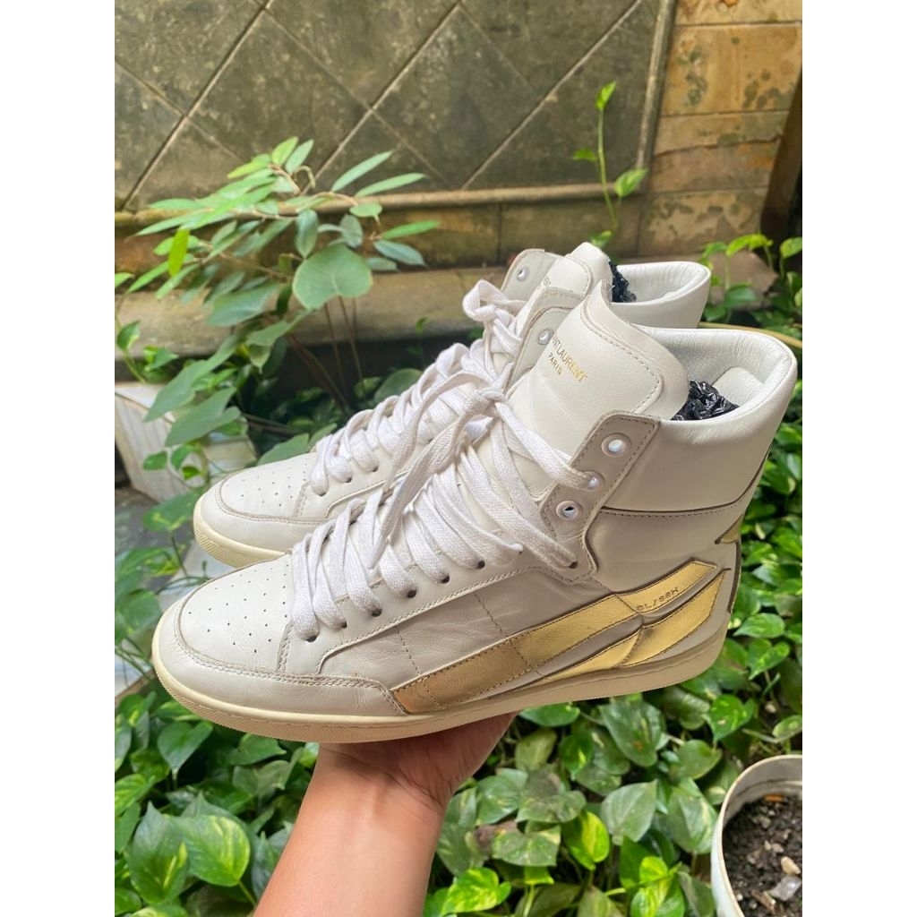 Saint Laurent Paris Star High Top Sneakers