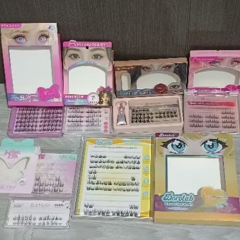 PRELOVED eyelash bulu mata Mlen Diary, Dorolab, Glamfix, Baisisi eyelash glueless baby comic bobo bo