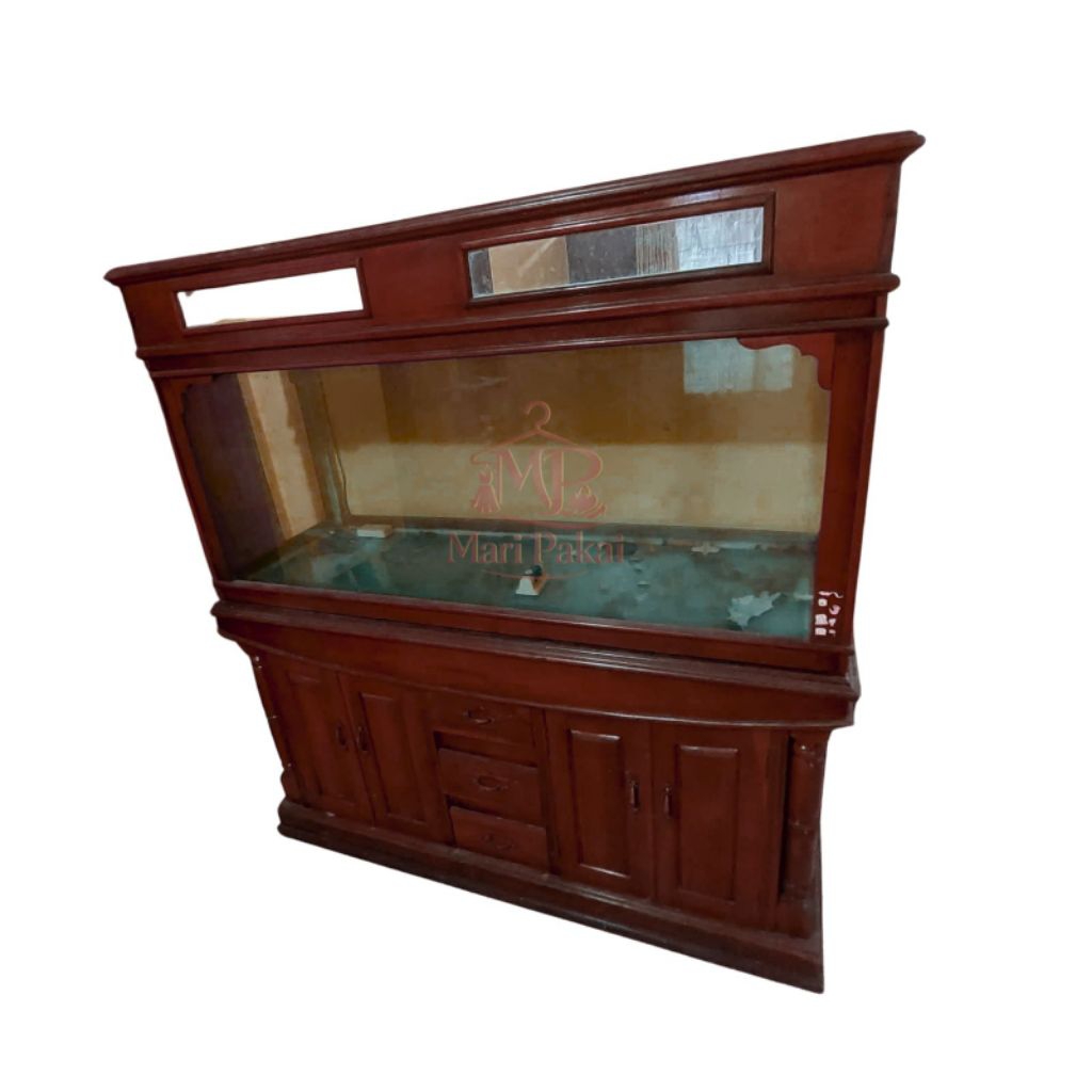 Premium Aquarium Kayu Jati Asli - Lemari Bufet Akuarium Mewah
