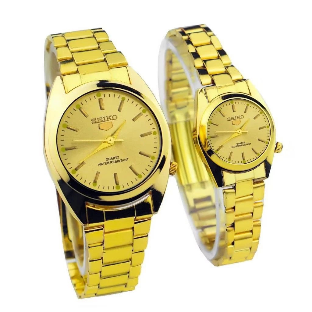 Jam Tangan Couple Seiko 5 Quartz Rantai Water Resist ( BISA COD )