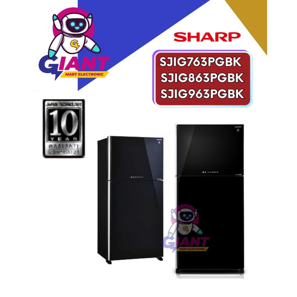 KULKAS 2 PINTU SHARP SJIG763PGBK/SJIG863PGBK/SJIG963PGBK / SJ-IG763PG-BK/SJ-IG863PG-BK/SJ-IG963PG-BK