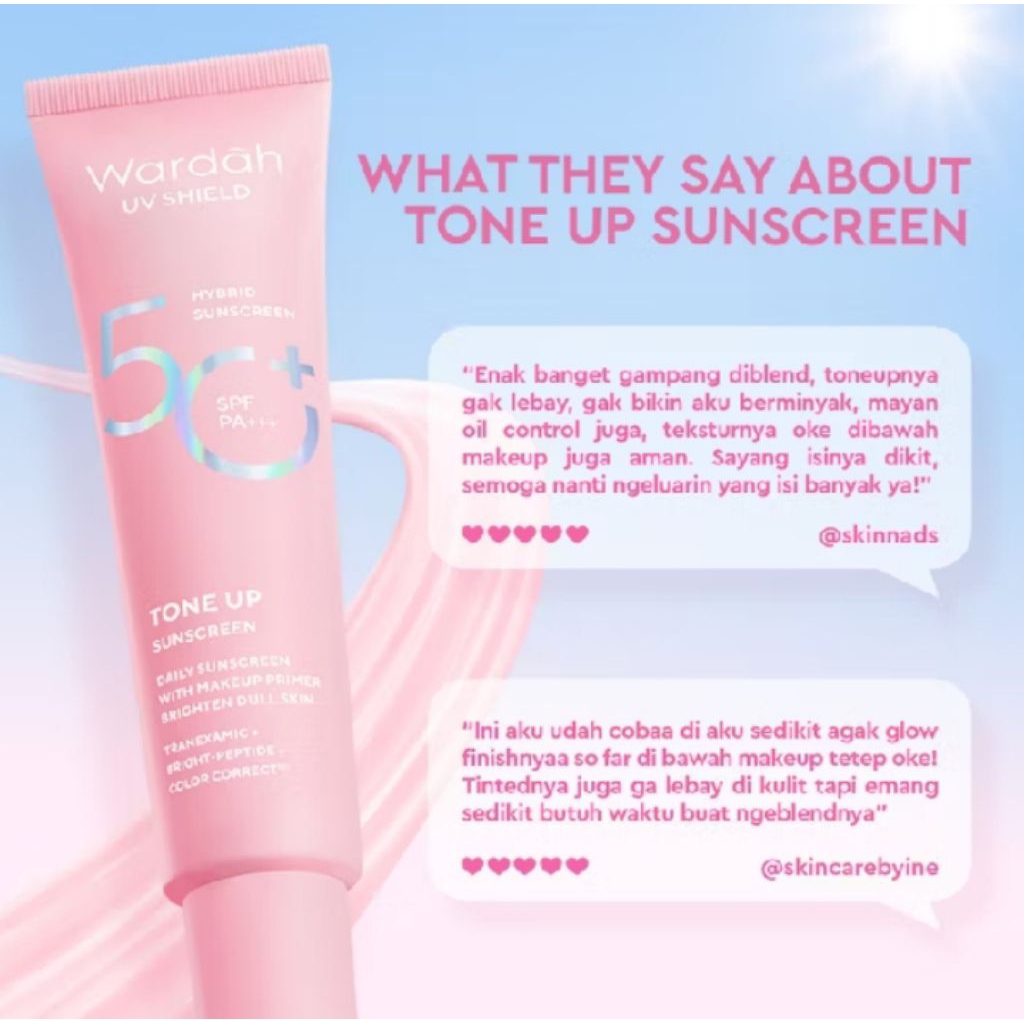 Wardah UV SHIELD*TONE UP SUNSCREEN 50 SPF PA+++