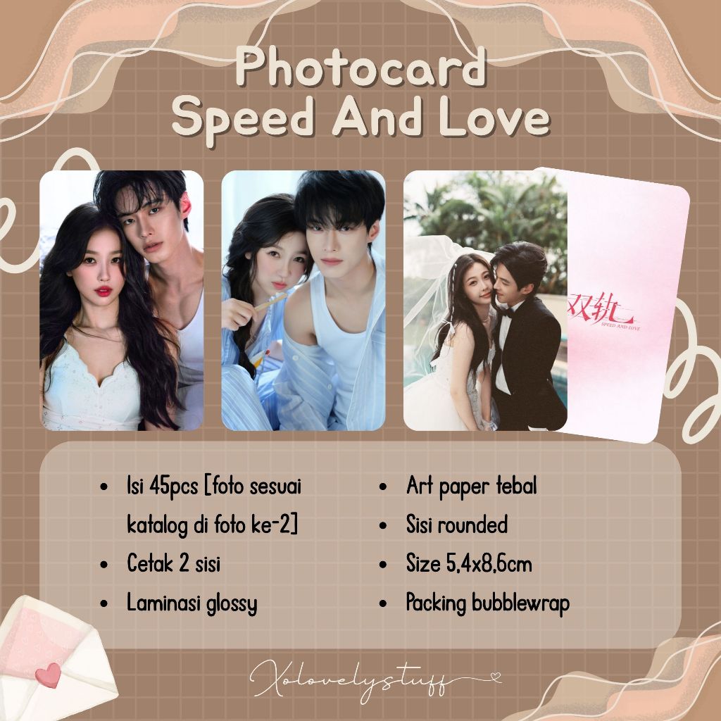 [SET] Photocard He Yu & Esther Yu Shuxin - Speed and Love Drama China 45 Pcs Art Carton Laminasi Glo