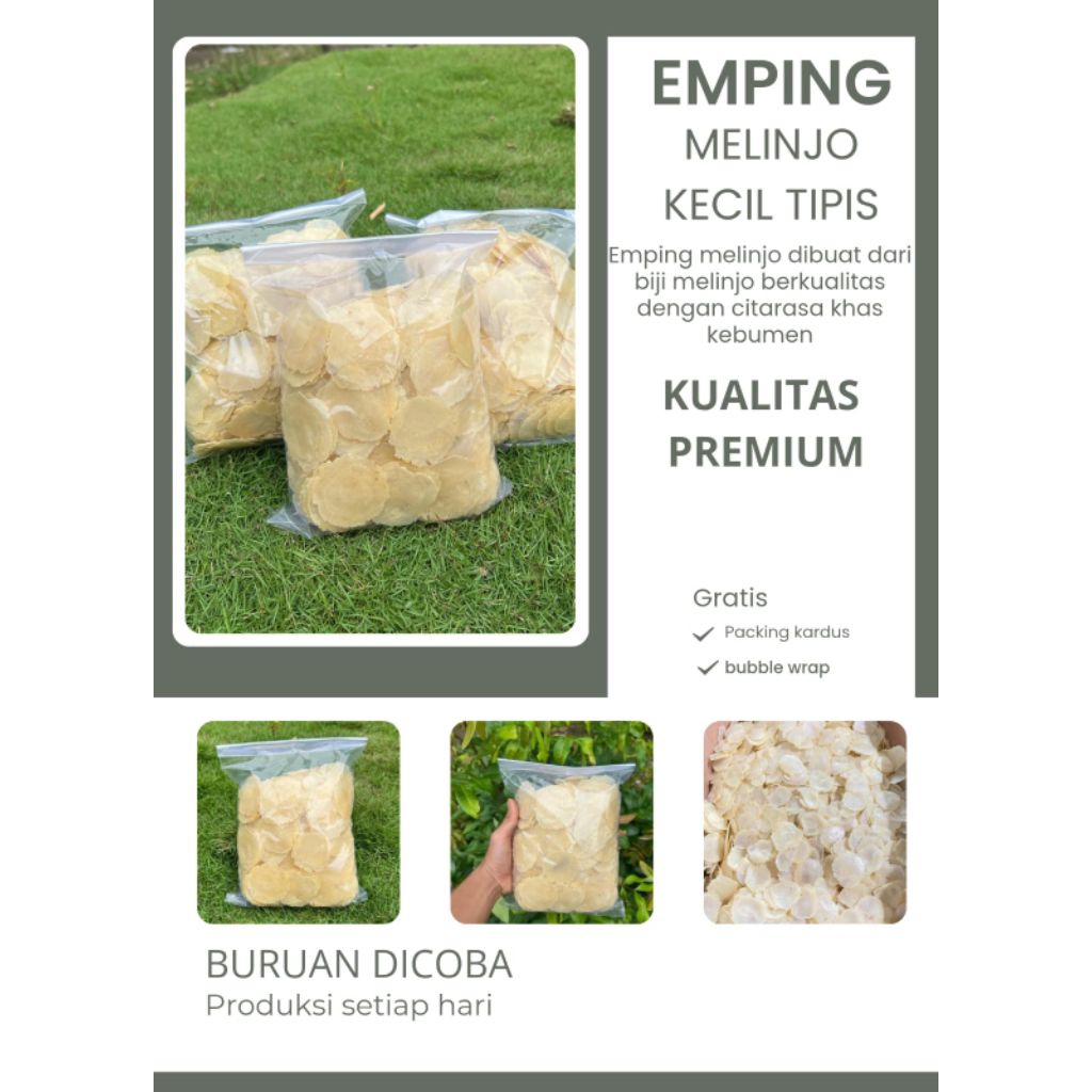1 Kg Emping KECIL TIPIS/Emping melinjo murah/Emping super kering tipis/Emping melinjo asli ambal keb