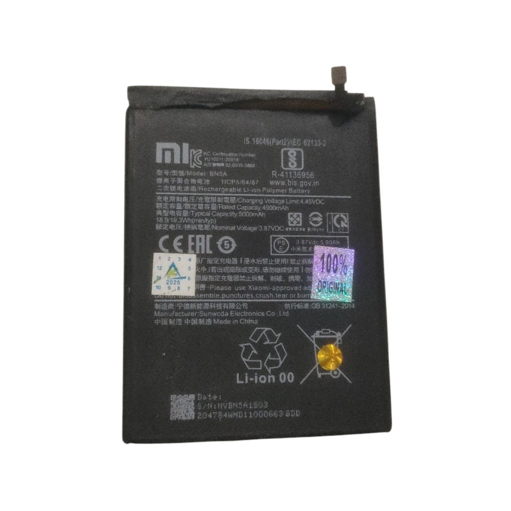 Batrai kw seken mantap BN5A REDMI NOTE 10 5 G poco m3
