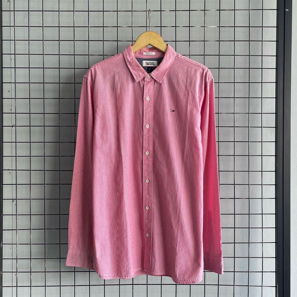 Tommy Hilfiger Stripe Shirt / Kemeja Pria Salur Tommy Hilfiger