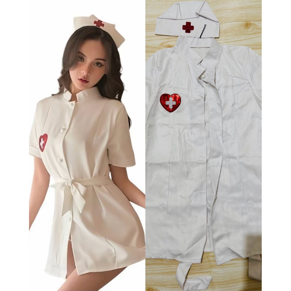 Set Cosplay Perawat Seksi dengan Bahan Polyester Lembut