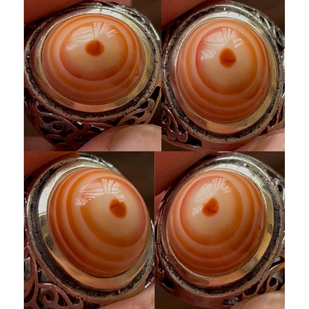 NATURAL CINCIN BATU AKIK YAMAN PUSAR BUMI MOTIF PUTING SUSU AJIB ANTIK