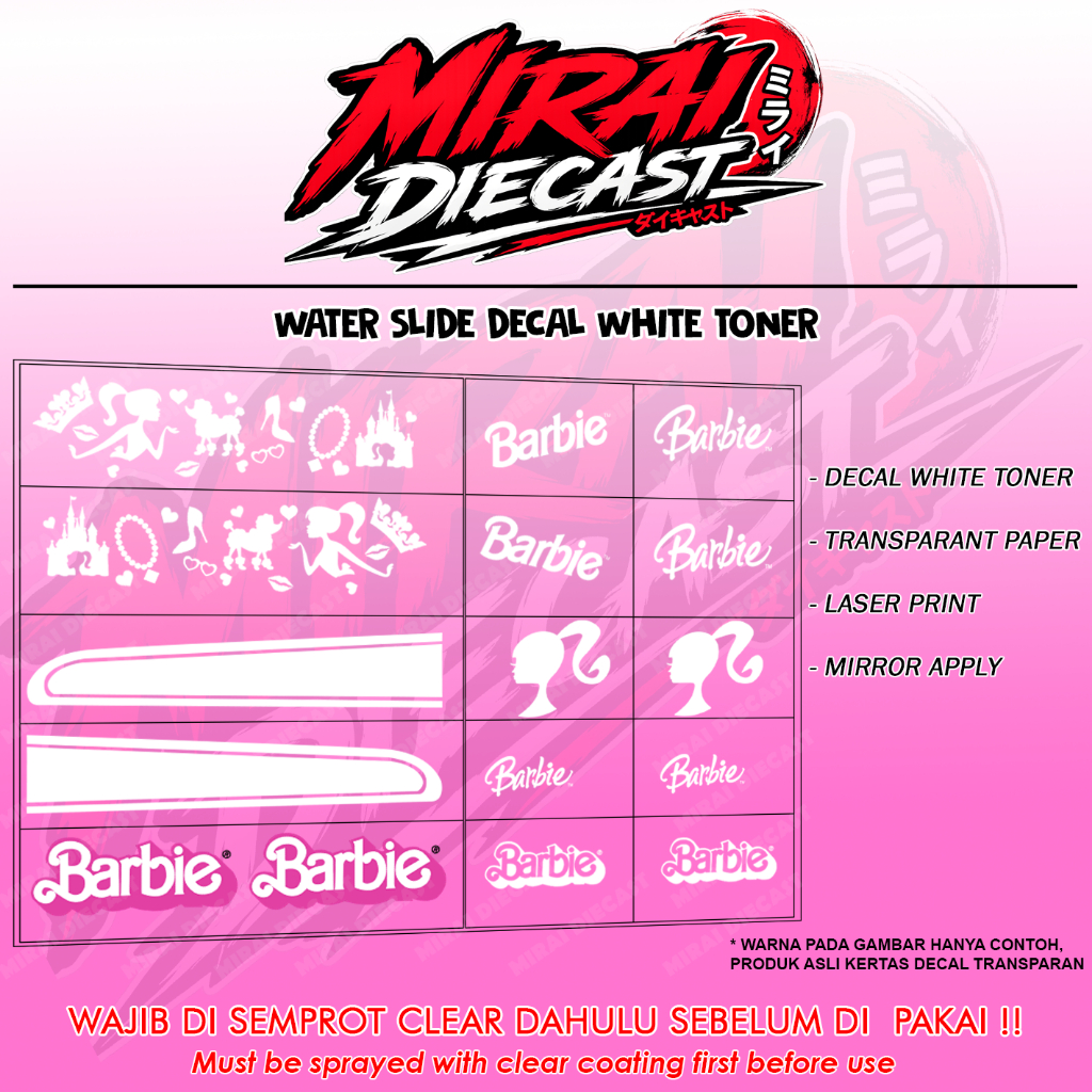 Decal Hot wheels barbie