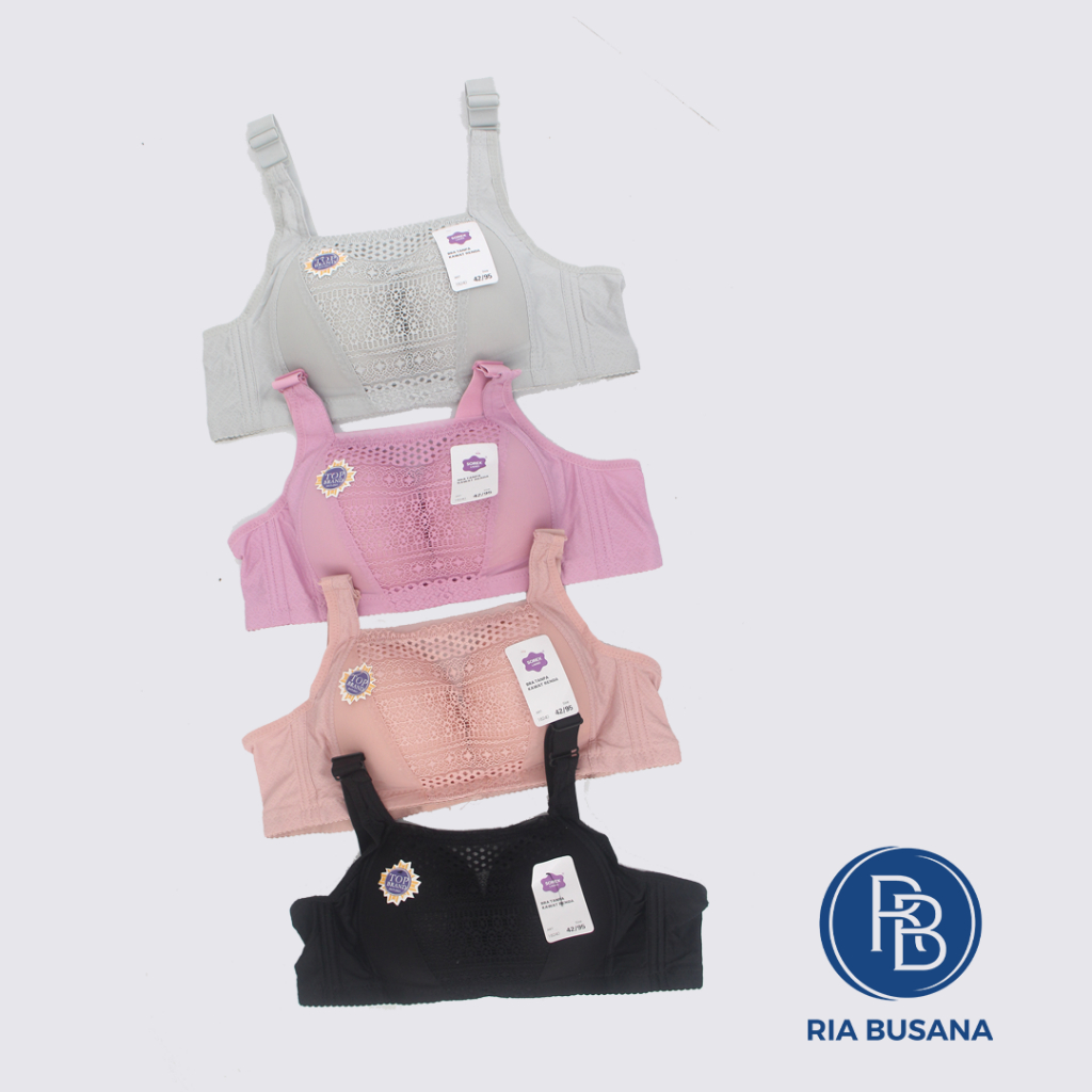 Ria Busana - Sorex - Bra BH Wanita Tanpa Kawat Polos Renda Nilon art. BH-18240