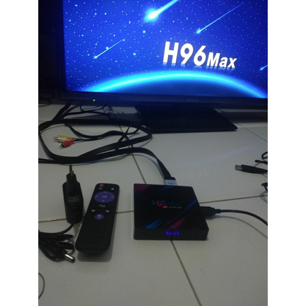 android box merk H96 max second kondisi normal kelengkapan unit adaptor remote keterangan ada di des