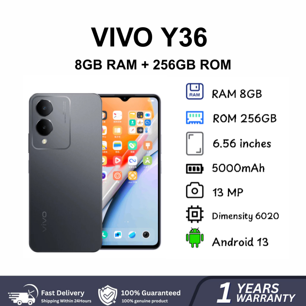 Vivo Y36 5G NFC RAM 8GB Extended Up To 16/256GB vivo y36 ram 8/256gb android termurah Garansi Resmi