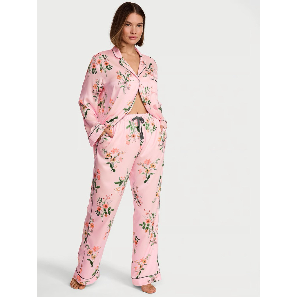 VICTORIA'S SECRET Signature Satin Long Pajama Set
