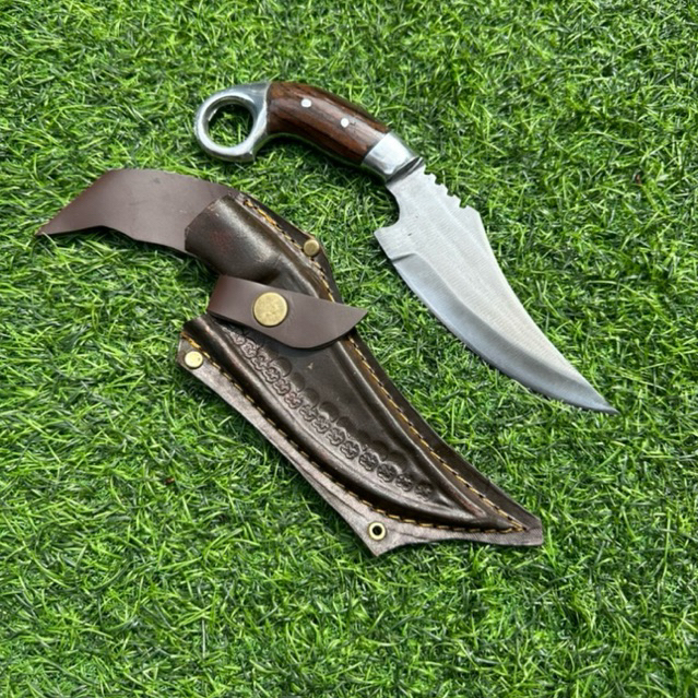 Pisau Skinner Hss Sarung Kulit Untuk Seset Kulit Sapi.Pisau Seset Kulit Sapi Super Tajam Siap Pakai
