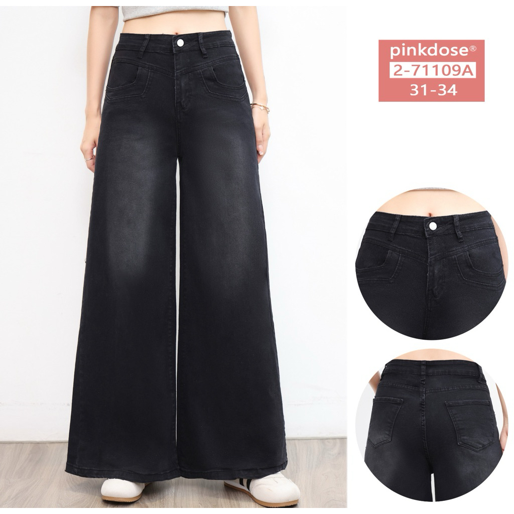 Celana Kulot Skena Flare Bahan Softjeans Pinkdose Jeans Import Quality