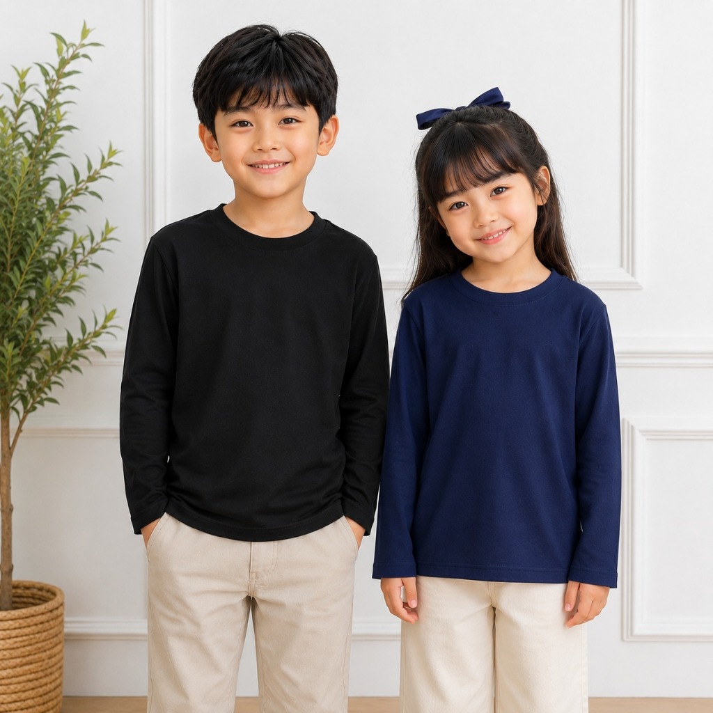 [ PART 3 ] KAOS PANJANG ANAK - KAOS POLOS MALANG