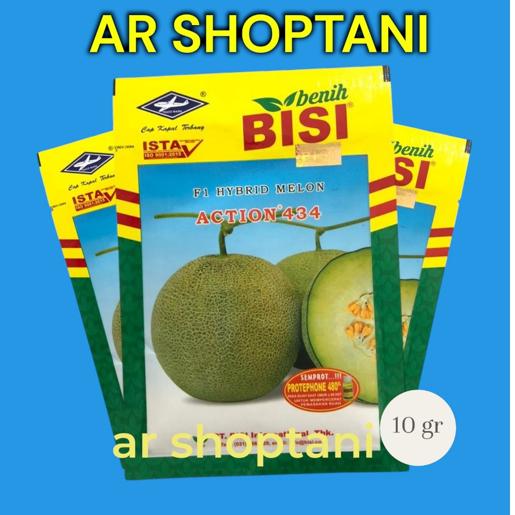 Benih Melon action 434 isi 550 biji melon madu kapal terbang