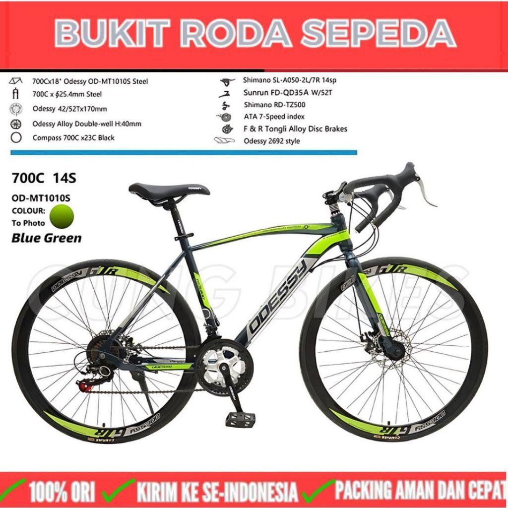 Sepeda Balap Roadbike ODESSY MT 1010S 700c Rem Cakram Shimano