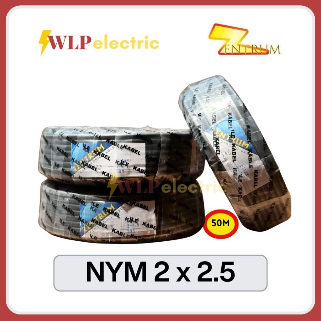 ZENTRUM KABEL LISTRIK KAWAT NYM HITAM 2X2.5