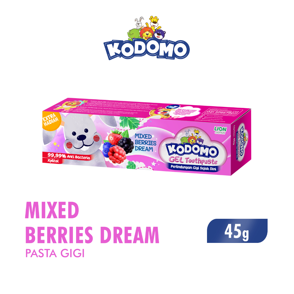 Kodomo Pasta Gigi Gel Mixed Berries Tube 45 gr