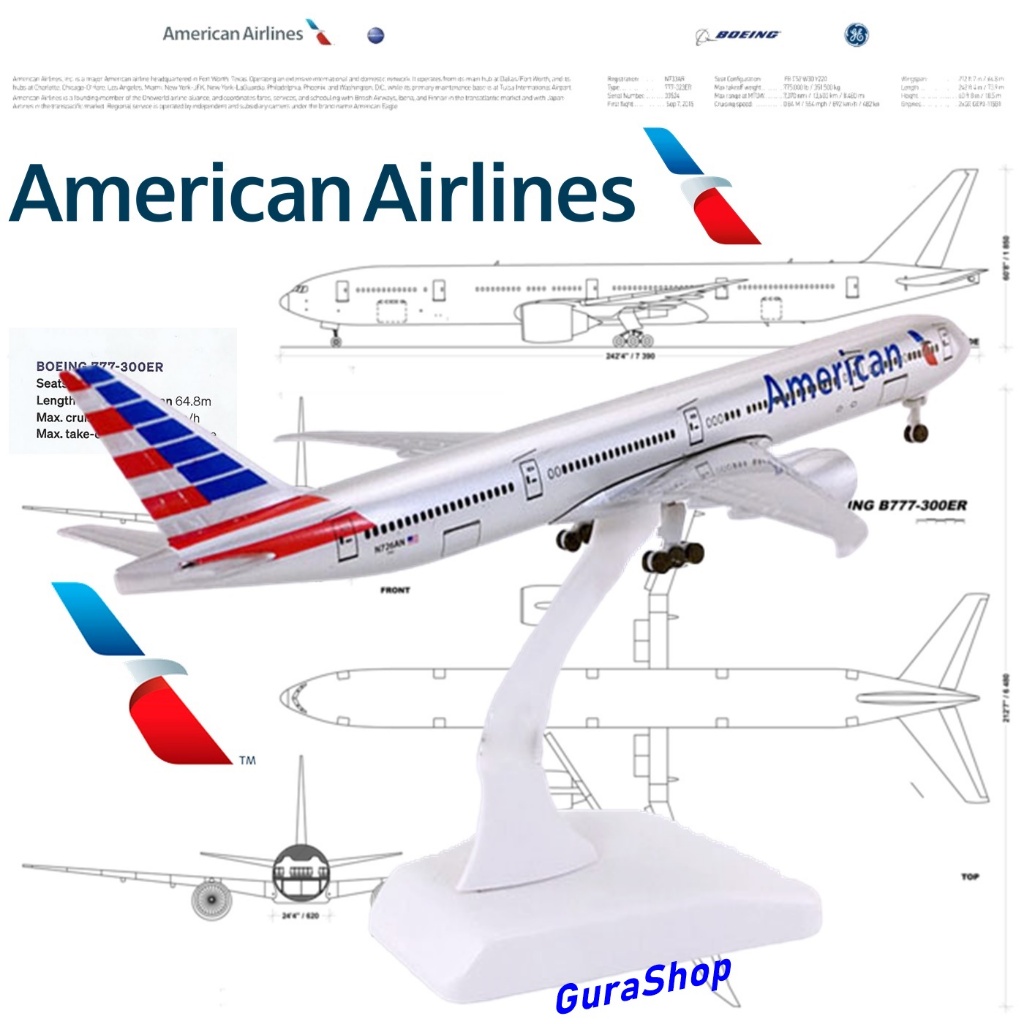 Miniatur Pesawat Boeing B777-300ER Garuda Indonesia Diecast medium Airplane
